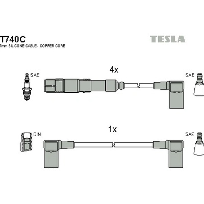 Sada zapaľovacích káblov TESLA T740C