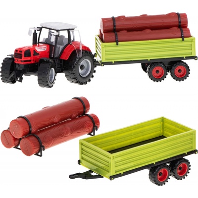 KIK KX5908 Zemědělský traktor s návěsem a se dřevem