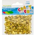 Craft with fun Metallic sequins 8mm gold