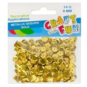 Craft with fun Metallic sequins 8mm gold