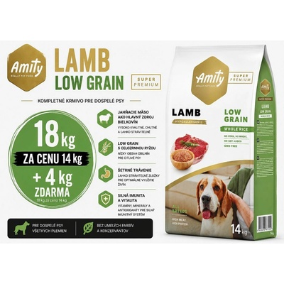 Amity Super Premium Low Grain Dog Adult lamb 14 kg