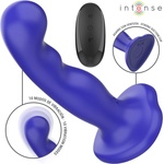 Intense Shorty Vibrator with Suction Cup & Remote Control Blue