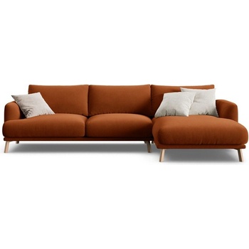Micadoni Теракотен кадифен ъглов диван (десен ъгъл) Naomi - Micadoni (MIC_RC_44_F1_NAOMI5)