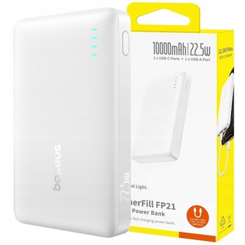 Baseus EnerFill FP21 10000mAh 22, 5W преносимо зарядно устройство, бяло (6932172690328)