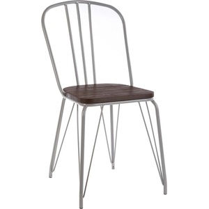 Premier Housewares Сив/в тъмно естествен цвят трапезен стол от масивен бряст District - Premier Housewares (5501292)