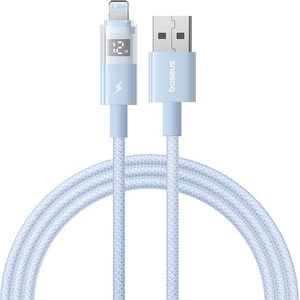 Baseus - Data Cable Display 2 (P10382700311-00) - USB към Lightning, бързо зареждане, цифров дисплей, 2.4A, 1m - Galaxy Blue