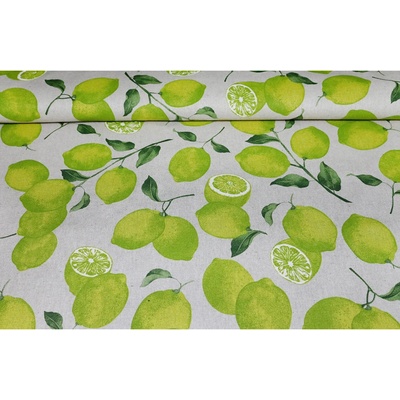 MADE IN ITALY Dekorační látka citróny, š. 140 cm Vícebarevná Šířka 140 cm