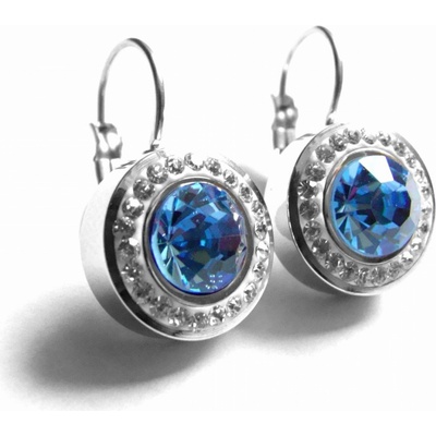 Steel Jewelry náušnice modré z chirurgické oceli NS090486