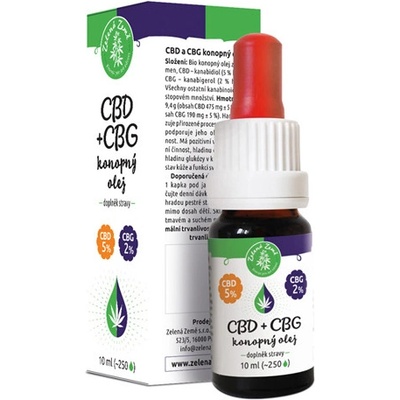 CBD 5% + CBG 2% konopný olej 10 ml