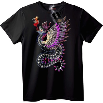 NOONEBRAND Тениска с мистичен дракон - 3XL, Black