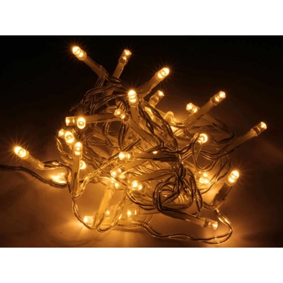 Levoma LED Svetelná reťaz 24 LED, teplá biela, na batérie, IP44, časovač, priehľadné.