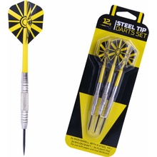 Set šípok s kovovými hrotmi Windson SET STEELDARTS 12 G strieborná,čierna,žltá