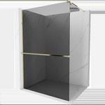 Mexen Kioto+ Стена за душ с рафт Walk-in 90 x 200 см, графит, златен - 800-090-121-50-40 (800-090-121-50-40)