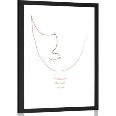 Plakát s paspartou minimalismus s nápisem - 30x45 no frame