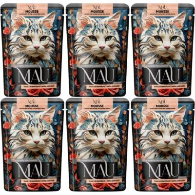 MAU Mousse Sterilised Losos s krevetami a petrželovou natí 6x85 g