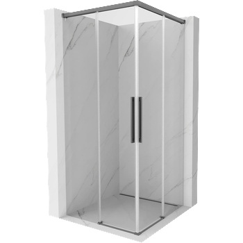 Mexen Rox Duo плъзгаща се душ кабина 110 x 110 cm, прозрачна, тъмно метал - 8C2D-110-110-95-00 (8C2D-110-110-95-00)