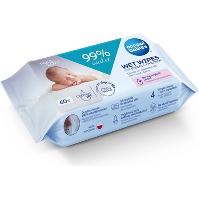 Canpol babies Dětské vlhčené ubrousky 99% vody 60 ks