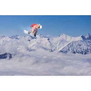 DIMEX ART Флизелинов фототапет летящ сноубордист в планината 375 x 250 см