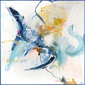 Malerifabrikken Картина с ръчно изрисувани елементи 102x102 cm Confidential Blue - Malerifabrikken (952-100771-100100-ACR)