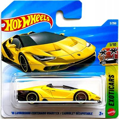 Mattel Hot Wheels Lamborghini Centenario Roadster žlté 1:64
