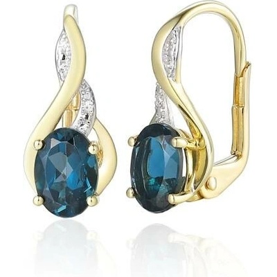 Gems Podmanivé náušnice Allegra, kombinované zlato s brilianty a tmavě modrými topazy, 585-38-3-4554.2ZB0.0.00.HSI.616.08
