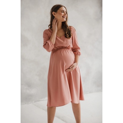 Těhotenské kojící šaty 3/4 rukáv Lovely Midi Dress Herbal Rose – Zboží Dáma