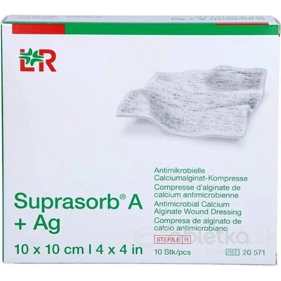 Suprasorb A + Ag krytie na rany antimikr. 10 x 10 cm 10 ks