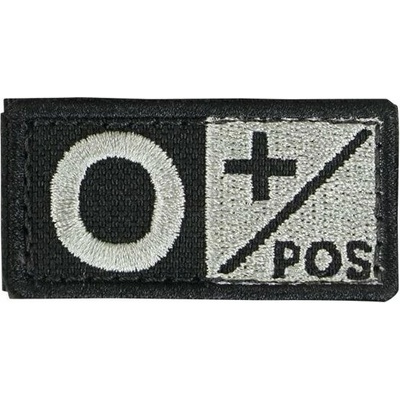 CONDOR OUTDOOR Nášivka krvná skupina 0 POS VELCRO FOLIAGE