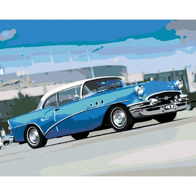 Zuty Malování Podle Čísel Starší Modré Auto 80 x 100 Cm Plátno Rám