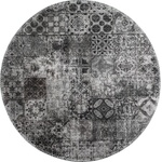 Vitaus Сив миещ се кръгъл килим ø 80 cm - Vitaus (KRN-S9542-Yuvarlak-80x80)