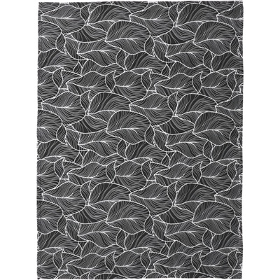 LIVARNO Hebká deka listy/černá 150x200 – Zboží Mobilmania