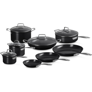 Le Creuset Комплект тенджери и тигани с незалепващо покритие, черен, алуминий, 8 ел (51827000010098)