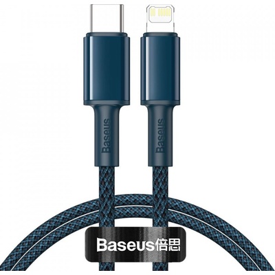 Baseus CATLGD-03 s vysokou hustotou opletenia Type-C na Lightning, PD, 20 W, 1m, modrý