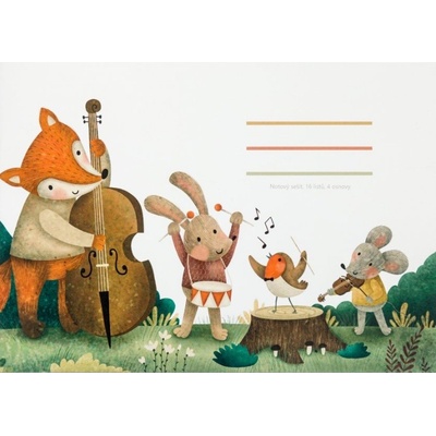 hudebnikum.cz Dětský notový sešit A5 Lesní orchestr