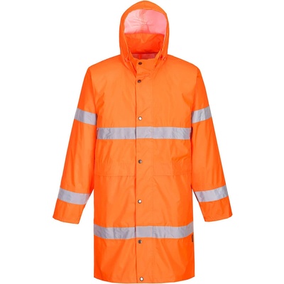 Portwest hi-vis ПАЛТО h442 / Светлоотразителен дъждобран, дължина 100 см - hv оранжев 5xl (h442orr5xl)