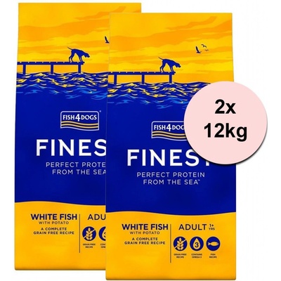 FISH4DOGS FINEST White Fish Adult 2 x 12 kg