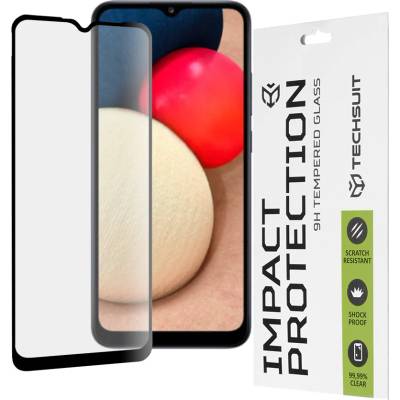 Techsuit Протектор за Samsung Galaxy A02s / A03 / A03s / A03 Core / A04e / M04 - 111D Full Cover / Full Glue Glass - Черен