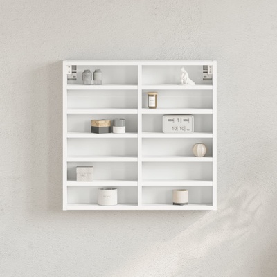 vidaXL Шкаф витрина, бял, 60x8, 5x58 см, инженерно дърво (847961)