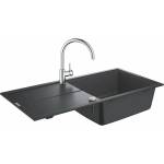 GROHE Комплект мивка Grohe K400 60 см от черен композитен материал и смесител BauClassic (31885AP0)