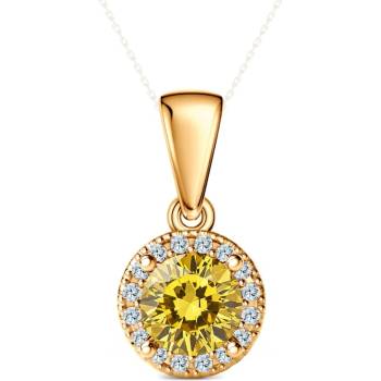 SAVICKI Висулка This is Love: злато, жълт лабораторен диамант, лабораторни диаманти