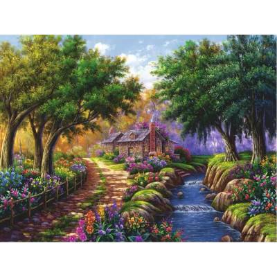 Ravensburger - Puzzle Cottage by the River - 1 500 piese