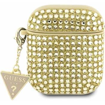 Guess AirPods 1/2 cover gold Rhinestone Triangle Charm (GUA2HDGTPD)