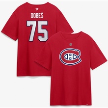 Fanatics pánské tričko Montreal Canadiens NHL Jakub Dobeš #75 Authentic Stack Name & Number T-Shirt Red