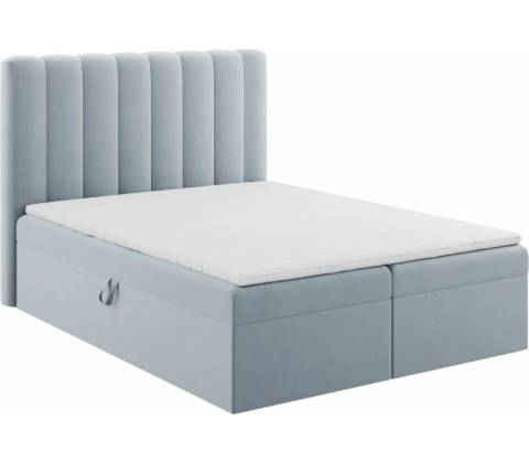 Micadoni Kelp sametová boxspring světle modrá