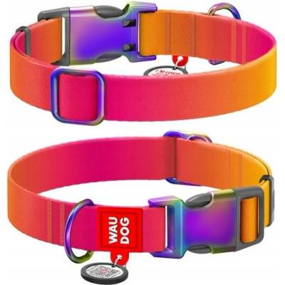 Waudog gradient nylon dog collar with QR code