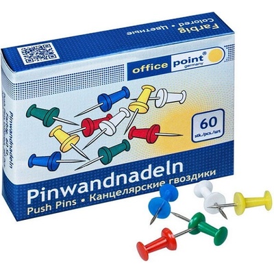 Пинове за коркова дъска Office Point 60 бр (1904004-01-1520060-02)