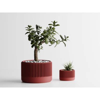 Ваза Delta 1 Малка, 117x117xH76mm - Тъмночервен Мат