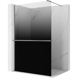Mexen Kioto+ душ стена с рафт Walk-in 100 x 200 см, омбре черна 8 мм, gun metal - 800-100-121-95-76 (800-100-121-95-76)