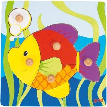 Image 1 of Goki - Дървен пъзел с дръжки - Рибка (57554)