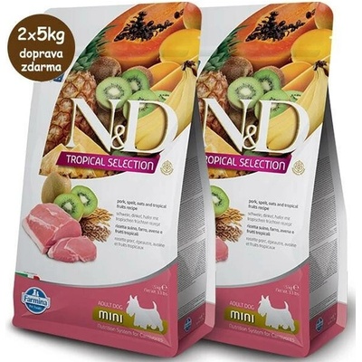 N&D Tropical Selection Dog Adult Mini Ancestral Grain Pork 2 x 5 kg